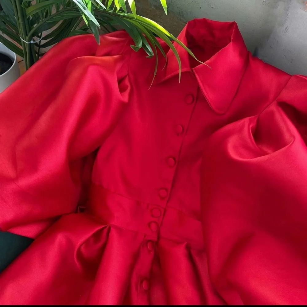 The Kemist long sleeve backless red midi dress - Picture 2 of 4